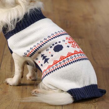 Scandi Snowflake Knitted Christmas Jumper For Dogs, 5 of 5
