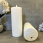23cm White Ribbed LED Pillar Candle – Real Wax, thumbnail 8 of 12