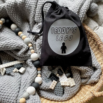 Personalised Building Blocks Toy Storage Bag, 2 of 9