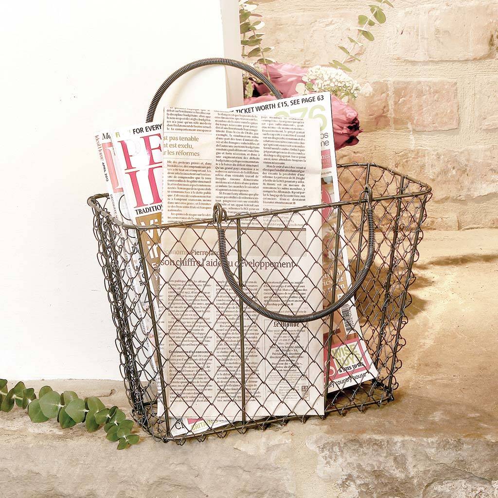 Industrial Style Wire Magazine Basket, 1 of 9