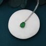Sterling Silver Genuine Green Onyx Pear Necklace, thumbnail 5 of 11
