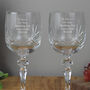Personalised Pair Of Crystal Engagement Wine Glasses, thumbnail 3 of 9