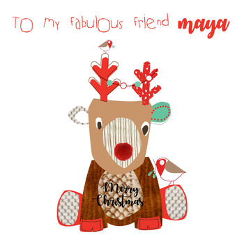 Merry Christmas Ickle Reindeer Greeting Card, 2 of 3