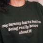 My Tummy Hurts Embroidered Crewneck Sweatshirt, thumbnail 5 of 5