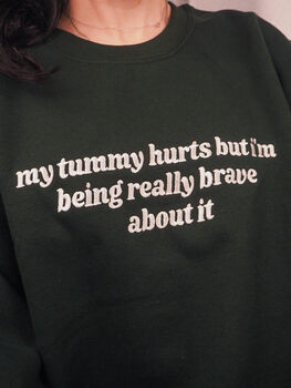My Tummy Hurts Embroidered Crewneck Sweatshirt, 5 of 5