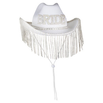 White Embellished Bride Cowgirl Hat, 2 of 2