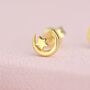 Gold Moon And Star Stud Earrings, thumbnail 4 of 7