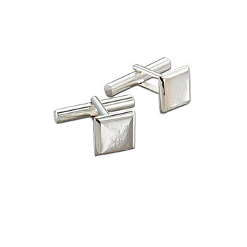 Square Sterling Silver And Mother Of Pearl Cufflinks, 2 of 4