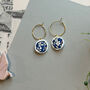 Liberty Print Small Circle Embroidered Hoop Earrings, thumbnail 4 of 6