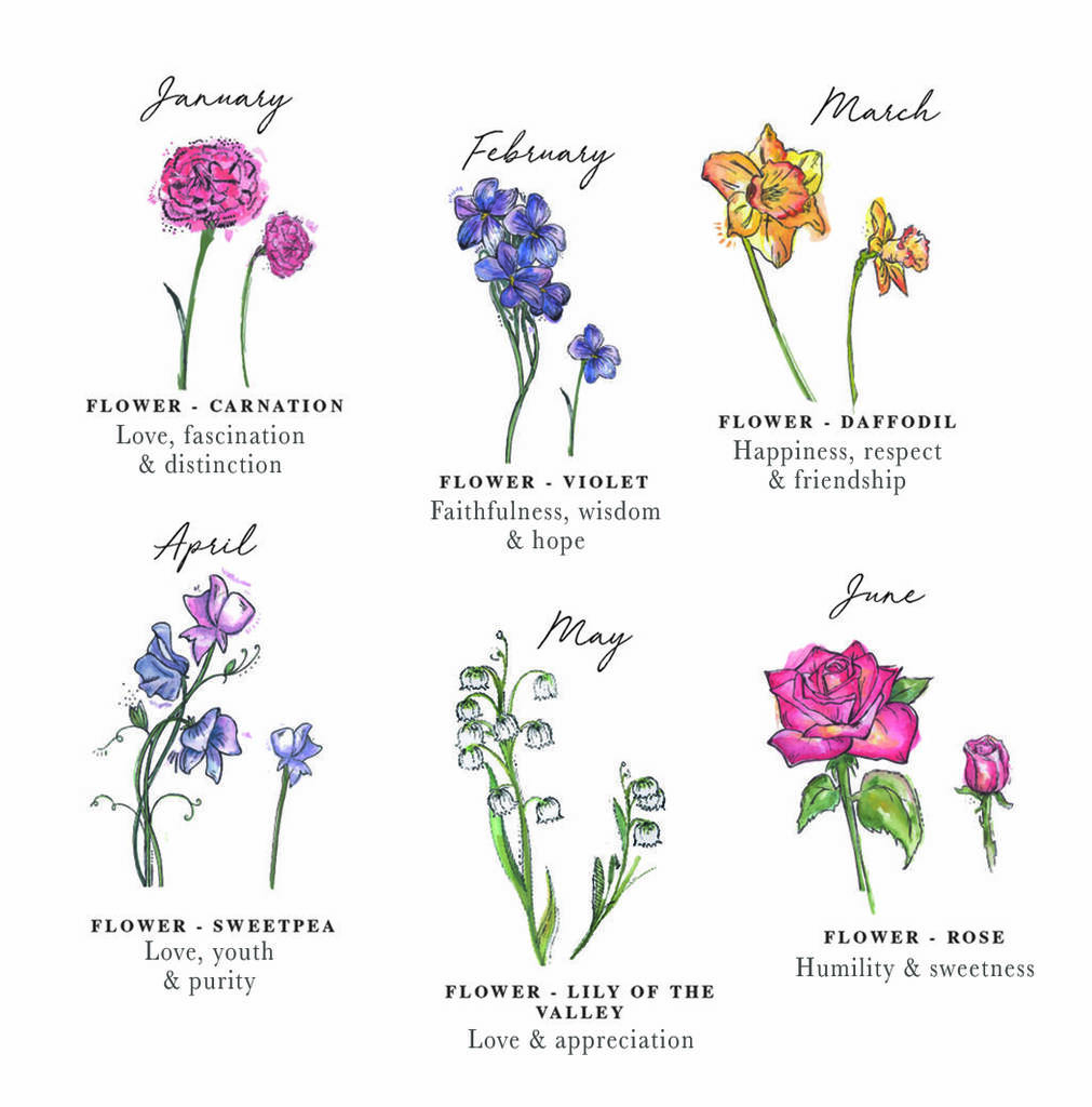 Personalised Birth Month Flower Card By Vintage Designs Reborn ...