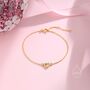 Sterling Silver Open Heart Cz Bracelet, thumbnail 7 of 12