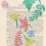 Fern Wood Block Print Vintage Book Page, thumbnail 4 of 6