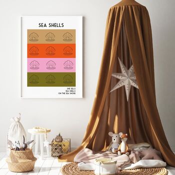 Sea Shells Giclée Retro Art Print, 3 of 5
