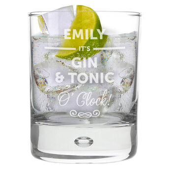 Personalised Its… O Clock Tumbler Bubble Glass, 4 of 5