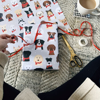 Snowy Christmas Dog Wrapping Paper, 4 of 4