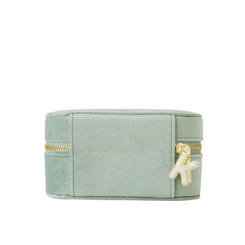 Velvet Jewellery Box With Crystal Initial Charm, 9 of 10