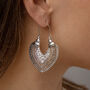 Ethnic Inspired Hollow Flower Drop Earring, thumbnail 2 of 3