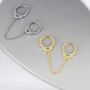 Handcuff Hoop Earrings With A Linking Chain, thumbnail 3 of 9