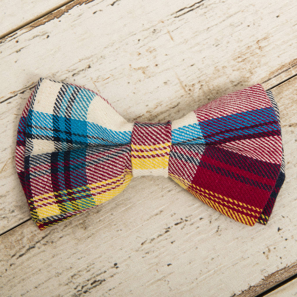 The Marple Red Country Checked Dog Bow