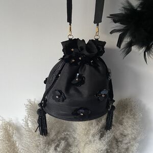 通販正規品  (Black) bag cuddle embroidery Thawing ハンドバッグ