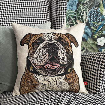 British Bulldog Feature Cushion, 3 of 7