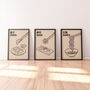 Japanese Food Kitchen Prints | Set Of Three Sushi, Ramen And Gyoza Art, thumbnail 3 of 12