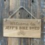 Personalised Bike Shed Wooden Sign, thumbnail 1 of 2