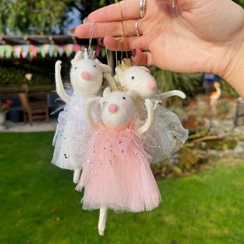 Christmas Fairy Mouse In Tutu Dress Decoration, 2 of 7