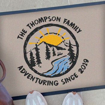 Personalised Adventure Doormat Travel Gift For New Home, 2 of 4
