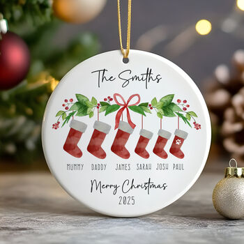 Personalised Christmas Stockings Family Bauble, 3 of 5