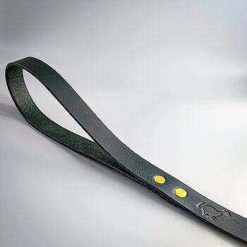 Dark Green Leather Whippet Collar And Matching Lead Set, 4 of 8