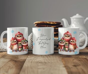 Personalised Christmas Owl Family Mug, 2 of 2