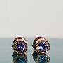 Tanzanite 18kt Gold December Birthstone Stud Earrings, thumbnail 4 of 7