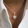 Sterling Silver Lily Flower Star Necklace, thumbnail 2 of 7