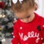 Christmas Holly Jolly Knitted Jumper, thumbnail 3 of 5