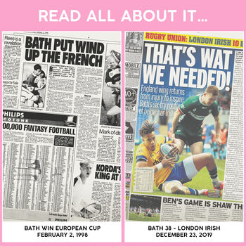 Bath Personalised Rugby Union Newspaper Book, 12 of 12