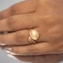 Adjustable Simple Stacking Gold Plated Open Wave Ring, thumbnail 2 of 7