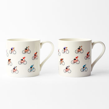 Present For Cyclist, Cycling Stage Finish Mug Set, 2 of 7