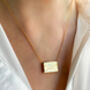 Gold Plated Reversible Cz Engraved Envelope Necklace, thumbnail 7 of 9