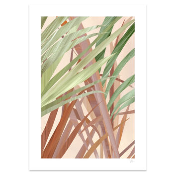 Abstract Warm Tones Leaf Art Print, 3 of 9