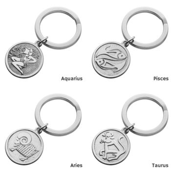 Personalised Sterling Silver Zodiac Keyring, 3 of 7
