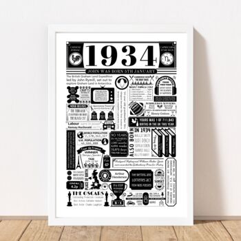 Special Personalised 90th Birthday Print, 3 of 6