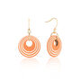 Orange And Cream Stripey Circular Earrings, thumbnail 1 of 6