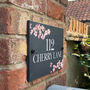 Personalised Cherry Blossom Slate House Number Sign, thumbnail 3 of 3