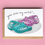 Crocs Valentine Or Anniversary Card, thumbnail 1 of 2