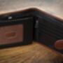 Personalised Luxury Brown And Black Leather Wallet Rfid, thumbnail 5 of 9