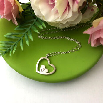Sterling Silver Always In My Heart Initial Necklace, 9 of 12