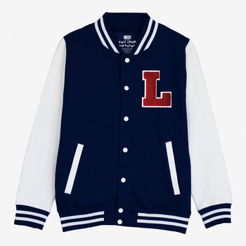 Varsity Baseball Jacket Personalised With College Letter L, 2 of 2