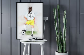Girls Football Personalised Print, 4 of 8