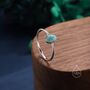 Aqua Green Opal Oval Ring In Sterling Silver, thumbnail 4 of 10